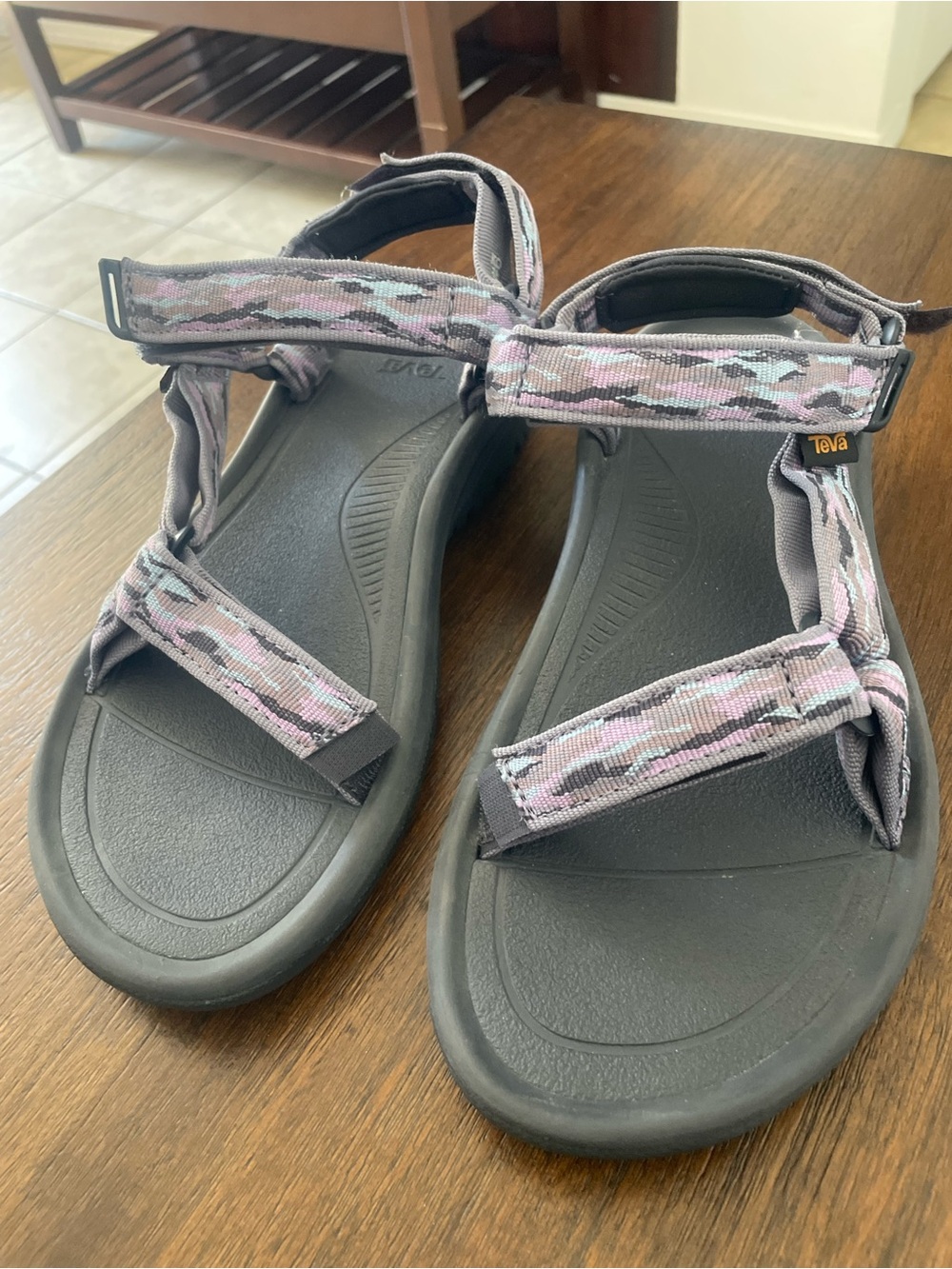 Teva Women's Sandals with Pink and Gray Camo Straps